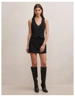Forever New Demi Tailored Mini Skirt in Black