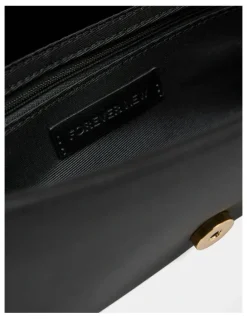 Forever New Dina Satin Elongated Clutch in Black