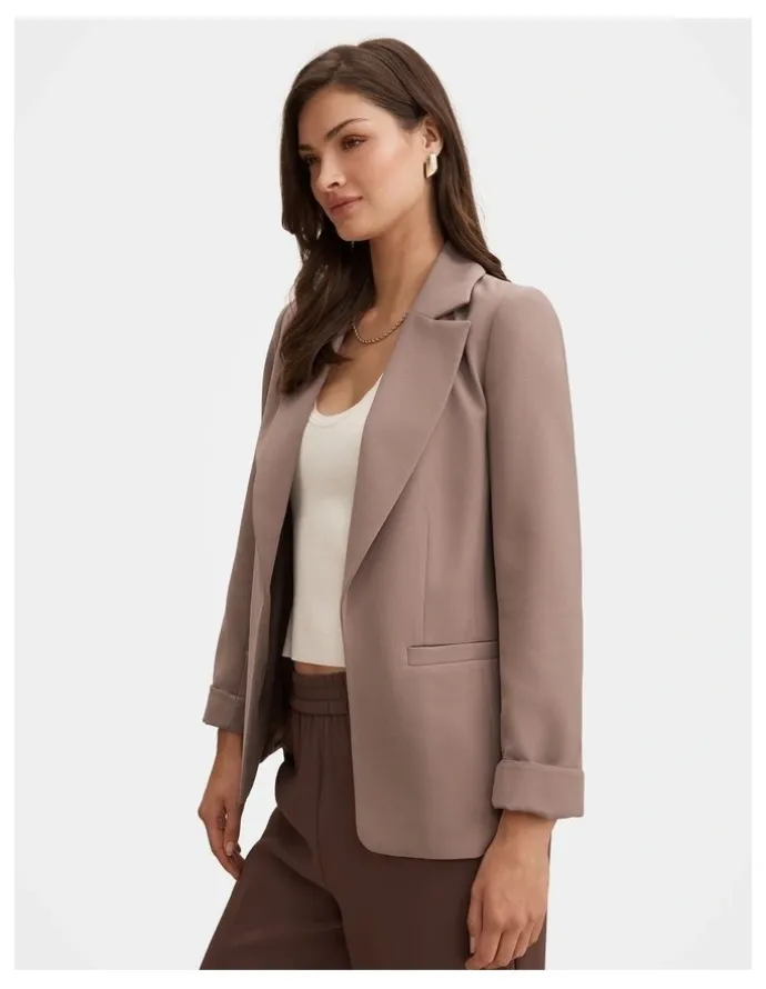 Forever New Dylan Boyfriend Blazer in Brown