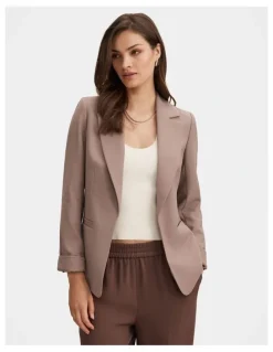 Forever New Dylan Boyfriend Blazer in Brown