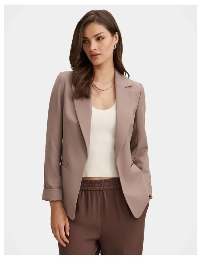 Forever New Dylan Boyfriend Blazer in Brown
