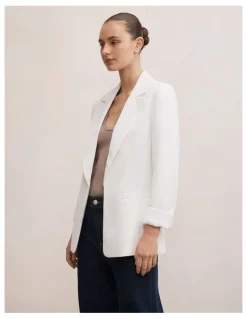 Forever New Dylan Boyfriend Blazer in White