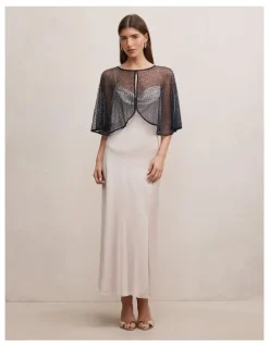 Forever New Eloise Bead Cape in Navy