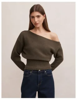 Forever New Emerson Asymmetrical Jumper in Green