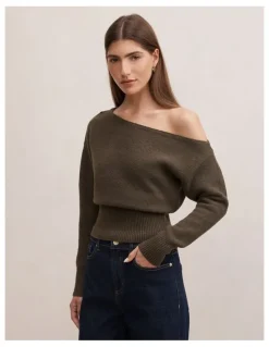 Forever New Emerson Asymmetrical Jumper in Green