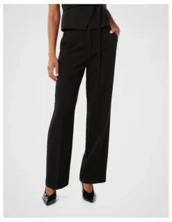 Forever New Fiora Straight Leg Pants in Black