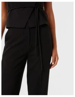 Forever New Fiora Straight Leg Pants in Black
