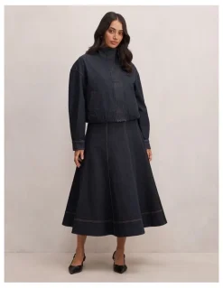 Forever New Georgia Denim Maxi Skirt in Blue