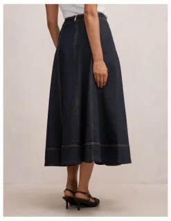 Forever New Georgia Denim Maxi Skirt in Blue