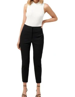Forever New Georgia High Waist Cropped Pants in Black