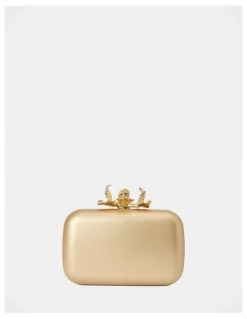 Forever New Gina Orchid Clasp Hardcase Clutch in Gold