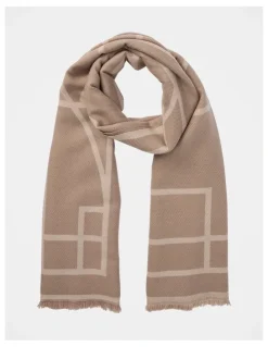 Forever New Greta Geo Printed Scarf in Cream