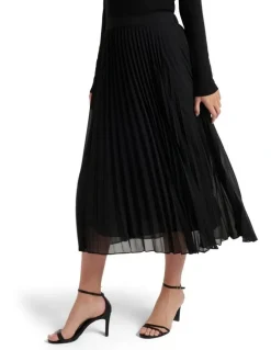 Forever New Hailee Pleated Skirt Black