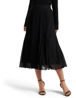 Forever New Hailee Pleated Skirt Black