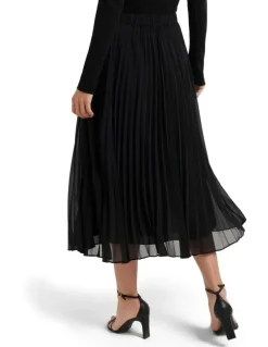 Forever New Hailee Pleated Skirt Black