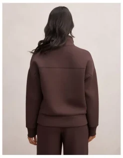 Forever New Hailey Ribbed Detail Lounge Jumper in Chocolate