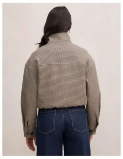 Forever New Hazel Funnel Neck Jacket in Brown