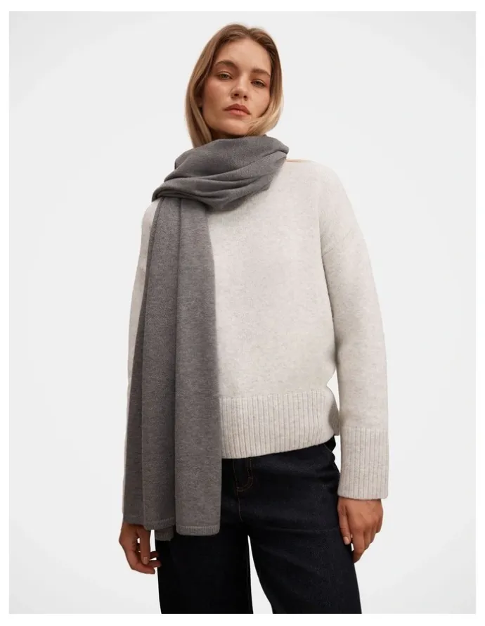 Forever New Isabella Shawl Scarf in Grey