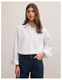 Forever New Ivie Oversized Shirt in White