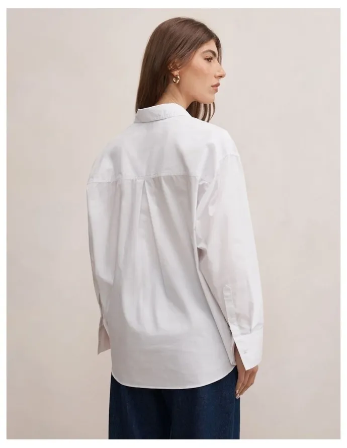 Forever New Ivie Oversized Shirt in White