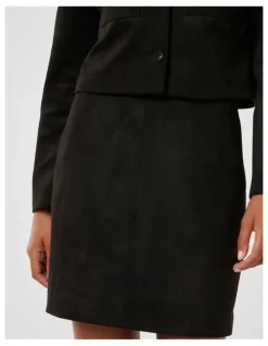 Forever New Joslyn Vegan Suede Mini Skirt in Black