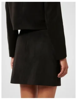 Forever New Joslyn Vegan Suede Mini Skirt in Black