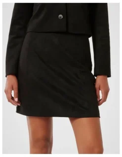 Forever New Joslyn Vegan Suede Mini Skirt in Black