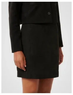 Forever New Joslyn Vegan Suede Mini Skirt in Black