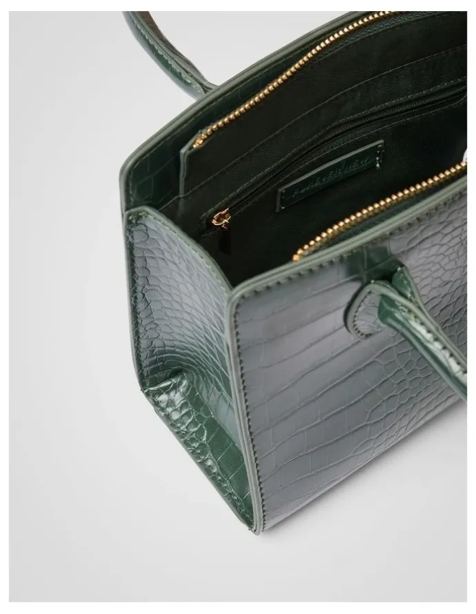 Forever New Juliana Small Lock Tote Bag in Green
