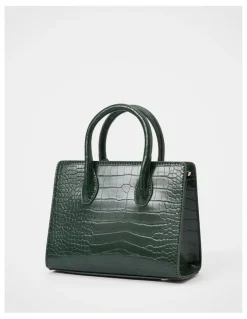 Forever New Juliana Small Lock Tote Bag in Green