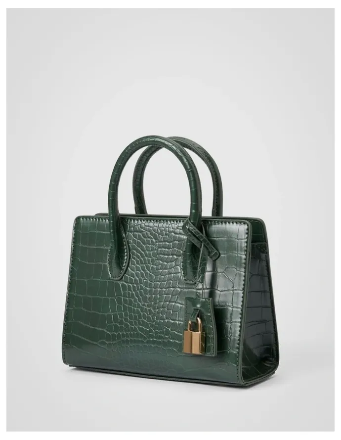 Forever New Juliana Small Lock Tote Bag in Green