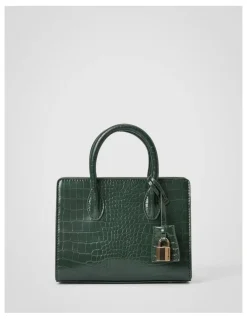 Forever New Juliana Small Lock Tote Bag in Green