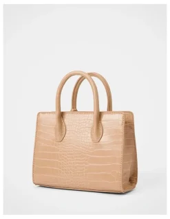 Forever New Juliana Small Lock Tote Bag in Cream