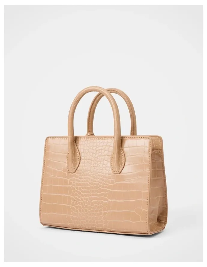 Forever New Juliana Small Lock Tote Bag in Cream