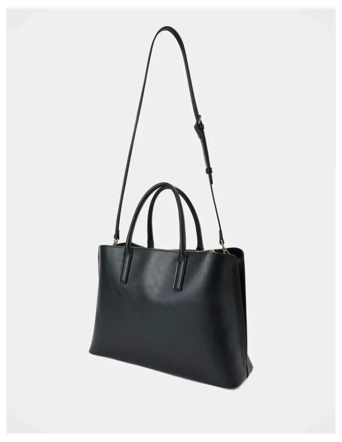 Forever New Kate Laptop Metal Detail Tote Bag in Black