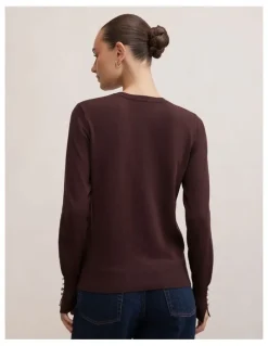 Forever New Katie Crew Neck Sweater in Brown