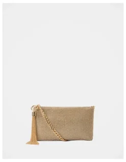 Forever New Keisha Soft Sparkle Clutch in Gold
