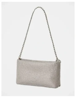 Forever New Keisha Soft Sparkle Clutch in Silver