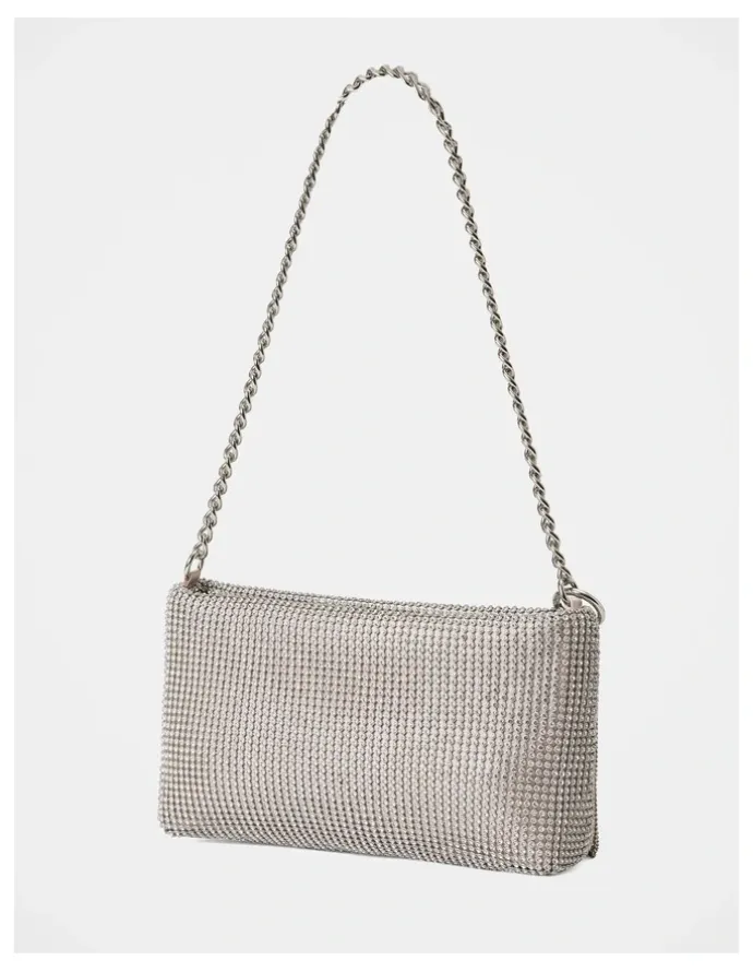 Forever New Keisha Soft Sparkle Clutch in Silver