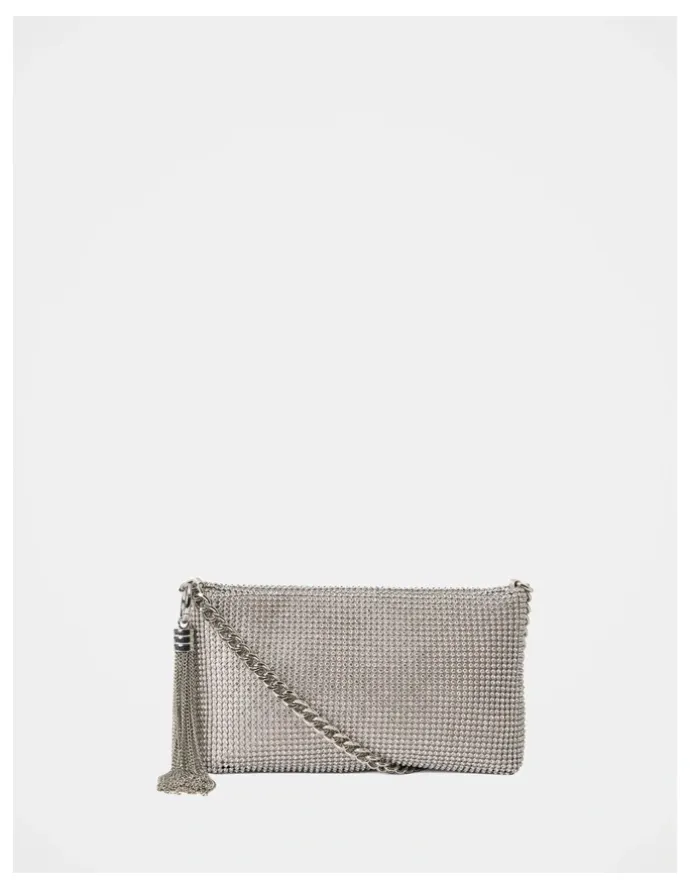 Forever New Keisha Soft Sparkle Clutch in Silver