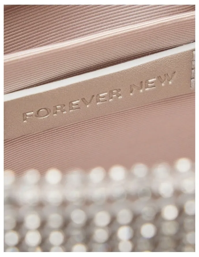 Forever New Keisha Soft Sparkle Clutch in Silver