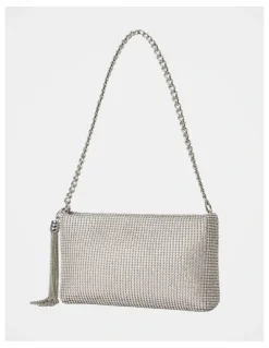 Forever New Keisha Soft Sparkle Clutch in Silver