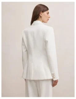 Forever New Lee Nipped Waist Blazer in White