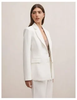 Forever New Lee Nipped Waist Blazer in White