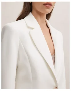 Forever New Lee Nipped Waist Blazer in White