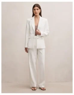 Forever New Lee Nipped Waist Blazer in White