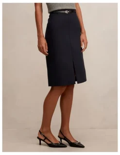 Forever New Lucy Belted Pencil Skirt in Navy