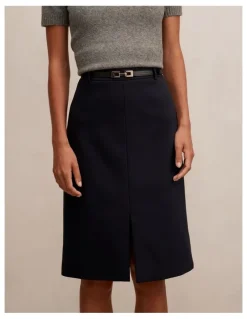 Forever New Lucy Belted Pencil Skirt in Navy