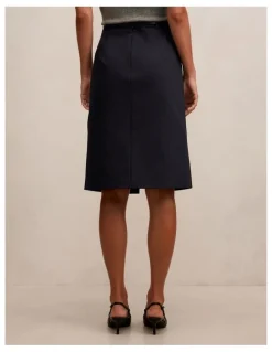 Forever New Lucy Belted Pencil Skirt in Navy