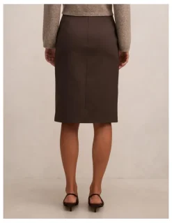 Forever New Lucy Belted Pencil Skirt in Brown